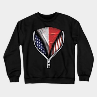 Maltese Flag  Malta Flag American Flag Zip Down - Gift for Maltese From Malta Crewneck Sweatshirt